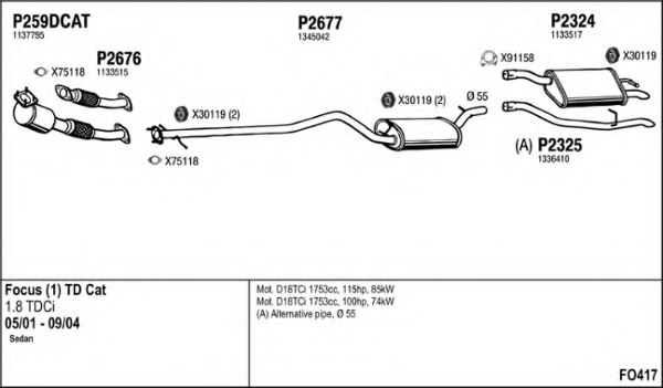 FENNO FO417 Exhaust System